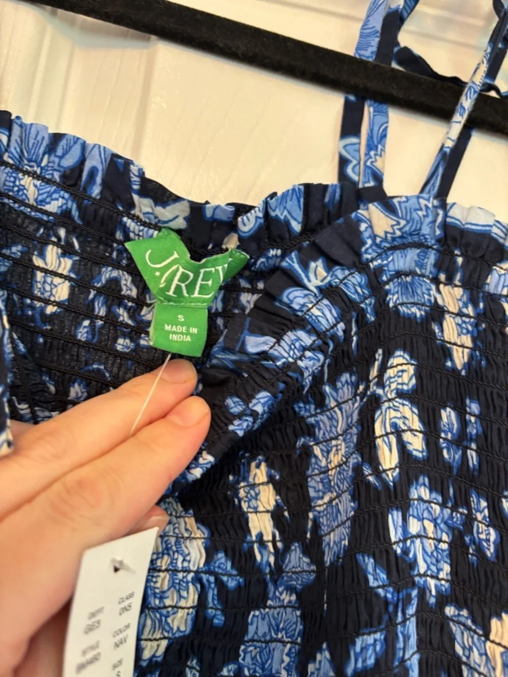 J.Crew Blue Floral Smocked Maxi Dress Size Small NWT Cottagecore Summer